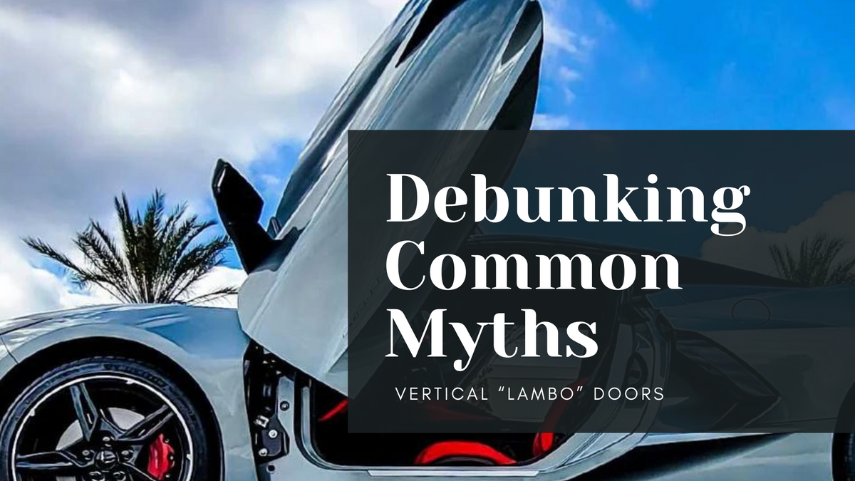 Open vertical lambo doors on a silver C8 Corvette addressing will vertical doors kit damage C8 Corvette myths